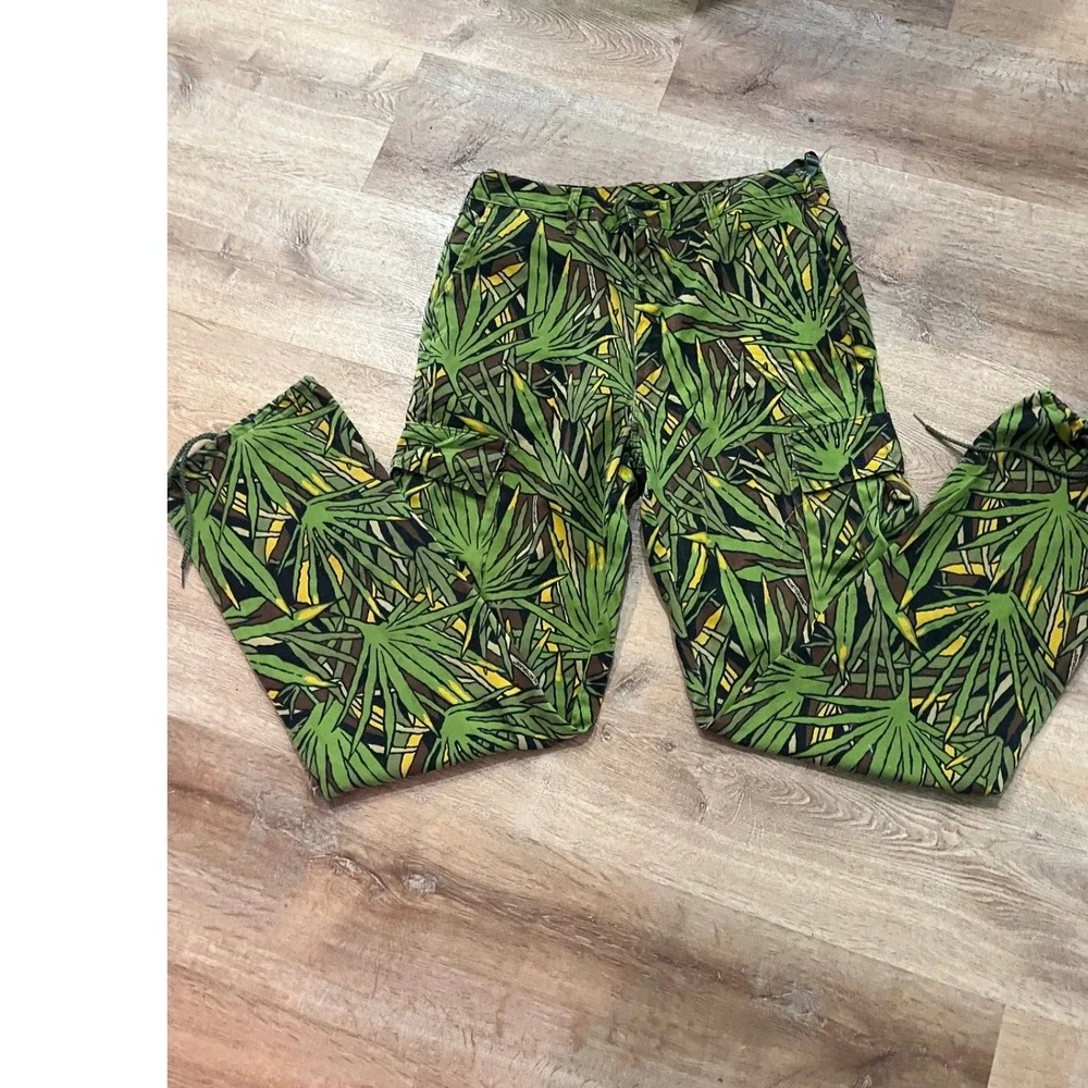 Palmettoflage Camo Cargo Pants Mens Large 36 Leaf Print Made‎ in USA Utility